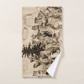 Cats Decorating Christmas Tree by Louis Wain Handdoek (Handdoek)