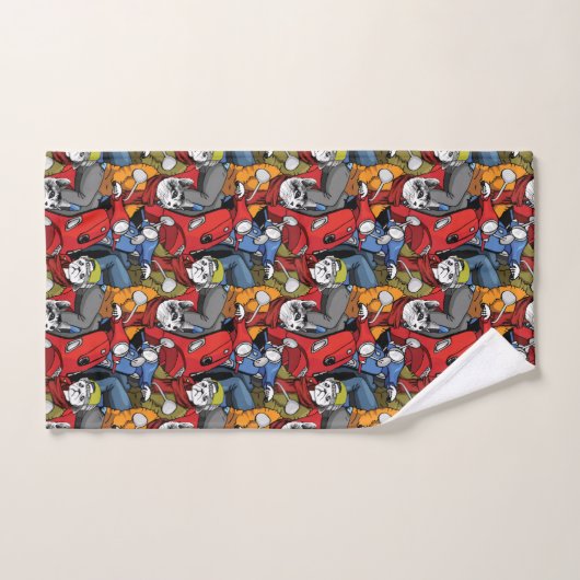 Cats & Dogs Scooter Pattern Bad Handdoek (Handdoek)