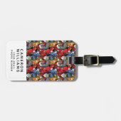 Cats & Dogs Scooter Pattern | Jouw namen toevoegen Bagagelabel (Voorkant horizontaal)