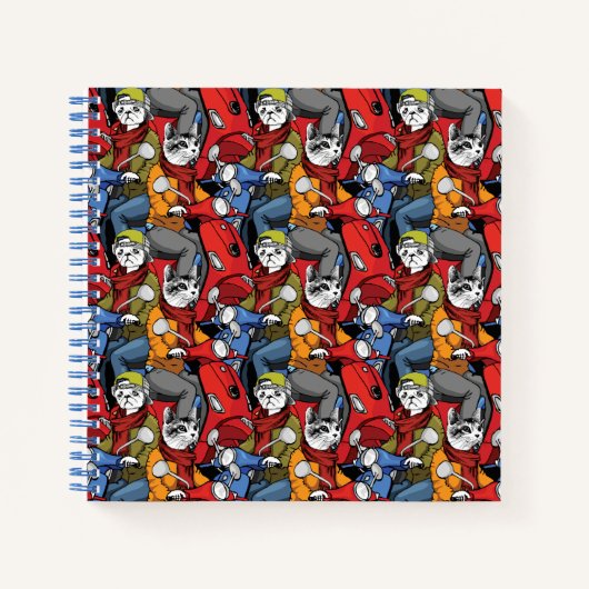 Cats & Dogs Scooter Pattern Notitieboek (Voorkant)