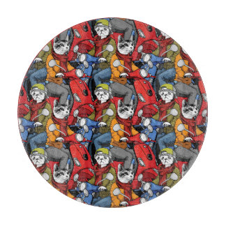 Cats & Dogs Scooter Pattern Snijplank