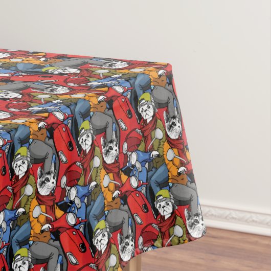 Cats & Dogs Scooter Pattern Tafelkleed (Voorbeeld)