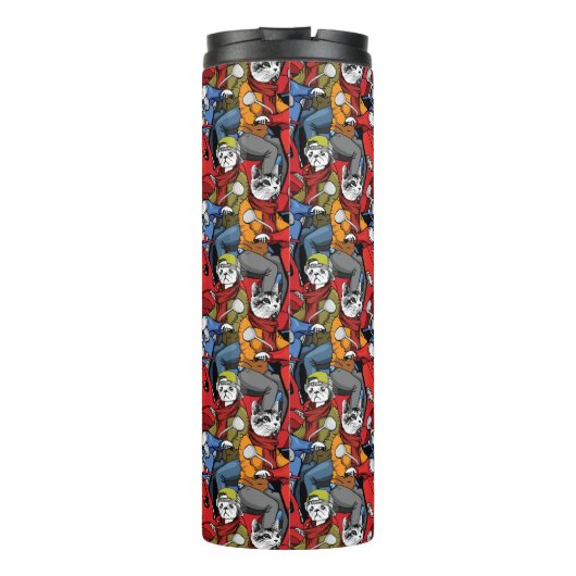 Cats & Dogs Scooter Pattern Thermosbeker (Achterkant)