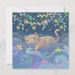 Cat's Dream Fantasy Illustration Kaart