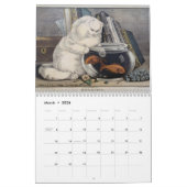 Cats en beaux-arts Calendrier mensuel (Mar 2026)