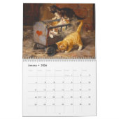 Cats en beaux-arts Calendrier mensuel (Jan 2026)