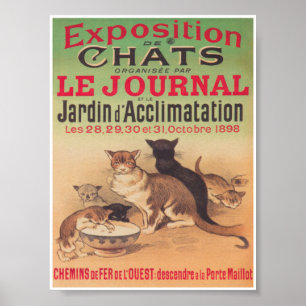 Cats Exposition Advertisement Vintage Poster