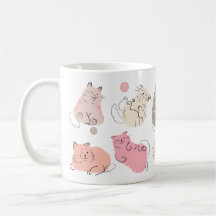 Cats expressions tasse imprimée
