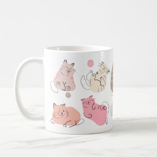 Cats expressions tasse imprimée (Gauche)