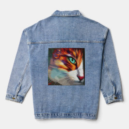 Cat's Eye Design Denim Jacket