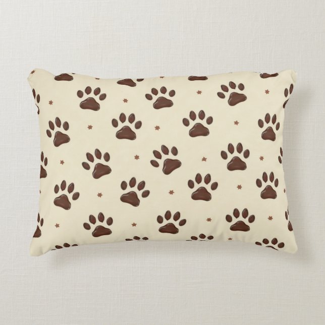 Cat's Foot Stamp Pillow Accent Kussen (Voorkant)