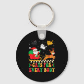 Cats For Everybody Christmas Cat Funny Xmas Women Sleutelhanger (Voorkant)
