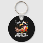Cats For Everybody Christmas Cat Funny Xmas Women Sleutelhanger (Voorkant)