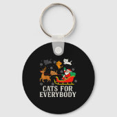 Cats For Everybody Christmas Cat Funny Xmas Women Sleutelhanger (Voorkant)