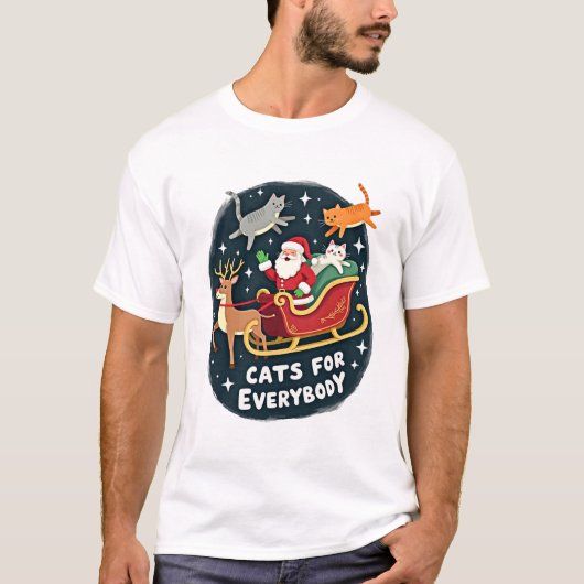 Cats For Everybody Christmas Cat Funny Xmas Women T-shirt (Voorkant)