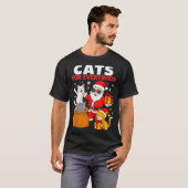 Cats For Everybody Funny Christmas Cat Xmas Santa T-shirt (Voorkant volledig)