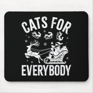 Cats For Everybody Funny Christmas Santa Cat Lover Muismat