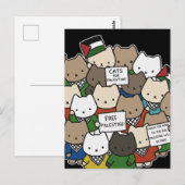 Cats for Palestine – Kawaii Cats for Justice Briefkaart (Voorkant / Achterkant)