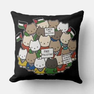 Cats for Palestine – Kawaii Cats for Justice Kussen