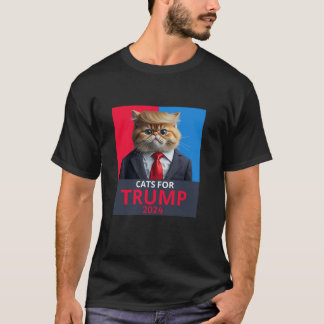 Cats for Trump 2024 Grappig T-shirt voor Vance Tru