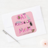 CAT's Gelukkige Moederdag om Mam te redden! Vierkante Sticker (Envelop)