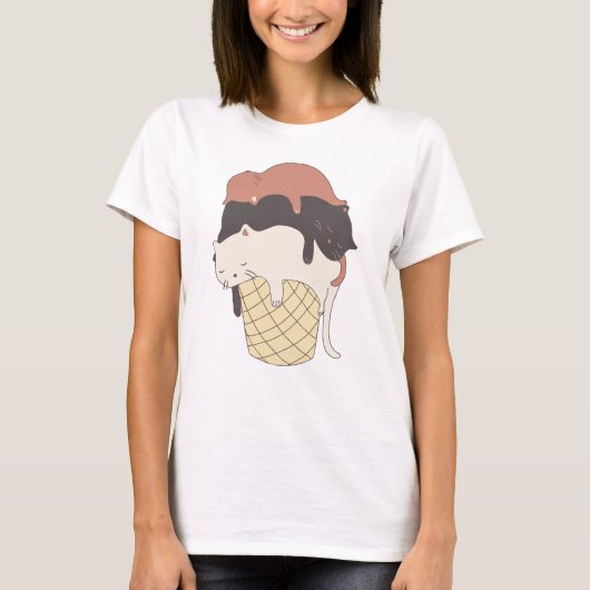 Cats Ice Cream Cute Funny T-shirt (Voorkant)