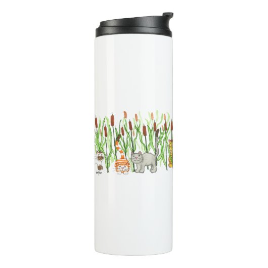 Cats in CatTails Thermosbeker (Gedraaid links)