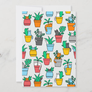 Cats in the flowerpots bedankkaart