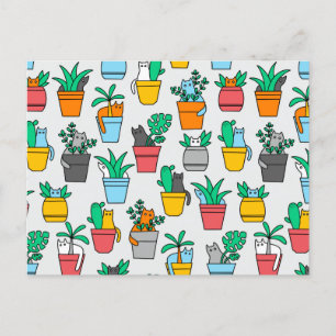 Cats in the flowerpots briefkaart