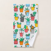 Cats in the flowerpots handdoek (Handdoek)