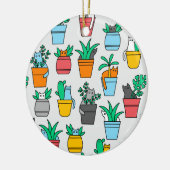 Cats in the flowerpots keramisch ornament (Links)