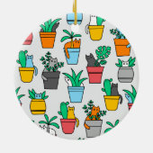 Cats in the flowerpots keramisch ornament (Achterkant)