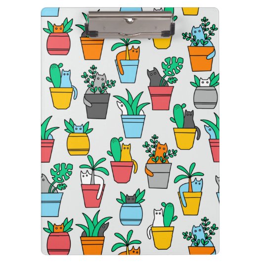 Cats in the flowerpots klembord (Voorkant)