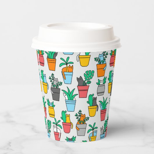 Cats in the flowerpots papieren bekers (Voorkant)