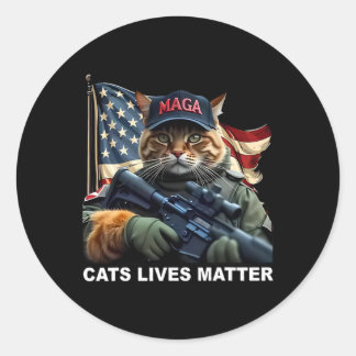 Cats Lives President Politiek voor Vance Trump 202 Ronde Sticker