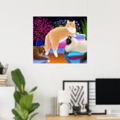 Cats Love Lave-linge Poster (Bureau à domicile)