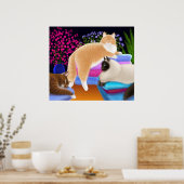 Cats Love Lave-linge Poster (Cuisine)