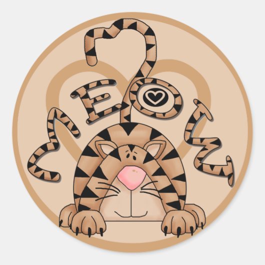 Cat's Meow Ronde Sticker (Voorkant)