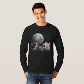 Cats Meowling At Moon Cat   Space Kitten Joke T-shirt (Voorkant volledig)