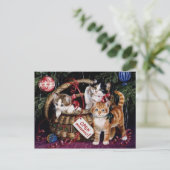  Cat's Merry Christmas Post Kaart (Staand voorkant)