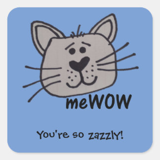 Cat's meWOW  Goed Werk Sticker Vierkant