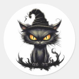 Cat's Midnight Reverie Ronde Sticker