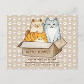 Cats mignons illustration déplacement faire-part (Devant)