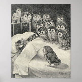 Cats Nightmare. Louis Wain Poster