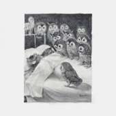 Cats Nightmare Owl Bird, Louis Wain Fleece Deken (Voorkant)
