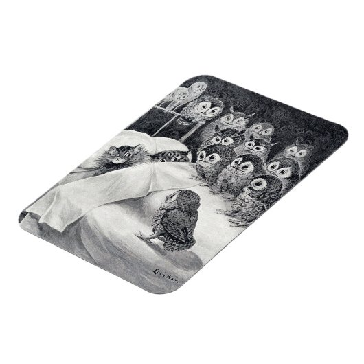 Cats Nightmare Owl Bird, Louis Wain Magneet (Linkerzijde)