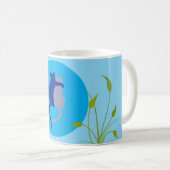 Cats on Blue Coffee Mug – Simple Cat Art  (Devant droit)