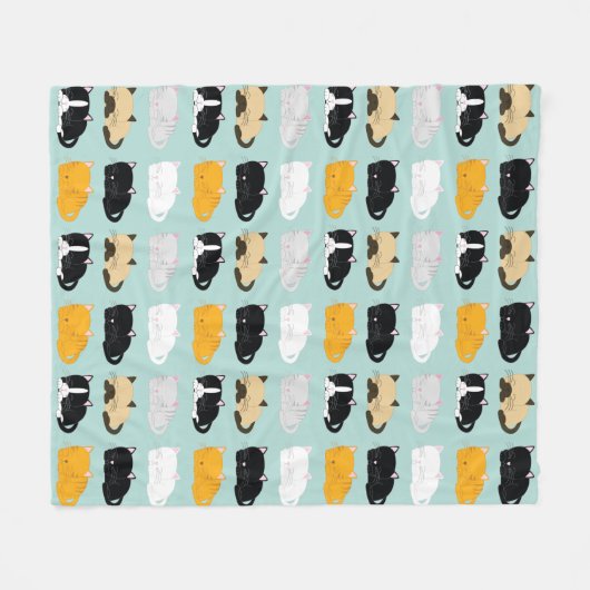 Cats Pattern Fleece Deken (Voorkant (Horizontaal))