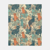 Cats Pattern Fleece Deken (Voorkant)