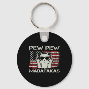  Cats Pew Pew Madafakas USA Funny Cat Lover Sleutelhanger